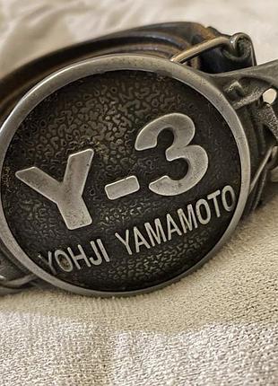 Віетажний кастомний шкіряний ремінь з архівною пряжкою y-3 yohji yamamoto (y2k/grunge