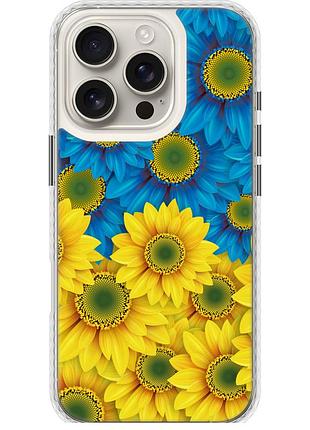 Чехол чехол bumper патриотический на телефон iphone 16 pro жёлто-голубые цветы "1048pc-3708-58250"