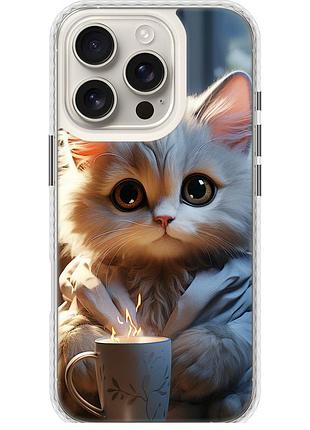 Чехол чехол bumper на телефон iphone 16 pro white cat "5646pc-3708-58250"