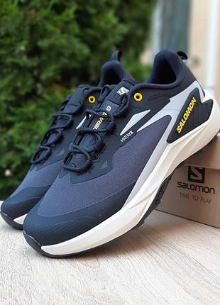 Чоловічі якісні та стильні кросівки salomon genesis gore-tex чорні з білим