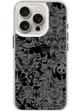 Чохол чохол bumper на телефон iphone 16 pro чорно-сірий стікер бомбінг "2432pc-3708-58250"