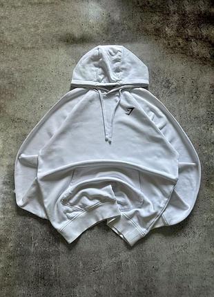 Худі жіноче котонове спортивне gymshark l біле