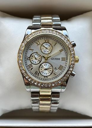 Супер хіт! жіночий годинник на браслеті guess комбінованого кольору