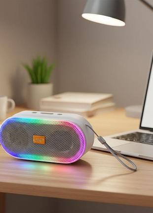 Мініколонка bluetooth з підсвіткою, usb, sps l003, сіра/бузкова колонка блютуз/мобільна колонка