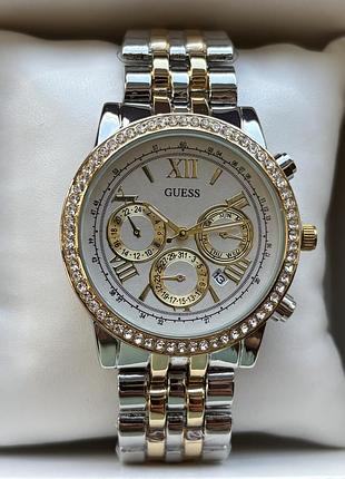 Супер хіт! жіночий годинник на браслеті guess комбінованого кольору