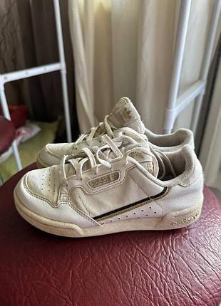 Оригінальні дитячі кросівки adidas continental 80 білі шкіряні