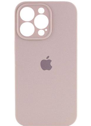 Чехол силиконовый с защитой камеры для iphone 13 pro max противоударный розовый песок