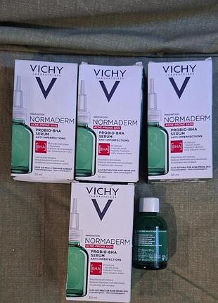 Сыворотка-пилинг vichy normaderm probio-bha serum для коррекции недостатков жирной и проблемной кожи лица, 30 мл