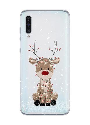 Прозорий чохол на samsung galaxy a50 (2019) a505/a30s олень новий рік (принт 429)