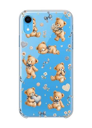 Прозорий чохол на iphone xr плюшеві ведмежата (принт 430)