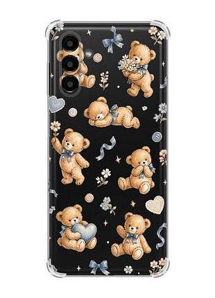 Чохол із потовщеними кутами на samsung galaxy a04s/a13 5g плюшеві ведмежата (принт 430)