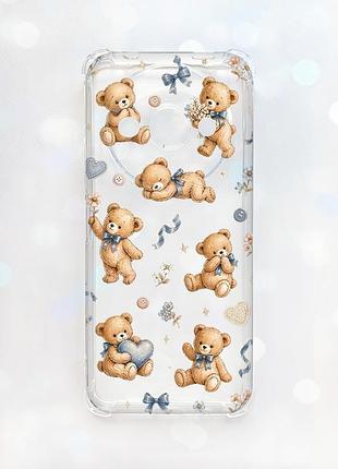 Чехол с утолщёнными углами на xiaomi redmi a3 плюшевые медвежата (принт 430)