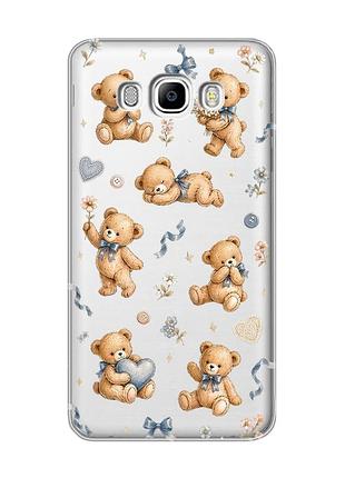 Прозорий чохол на samsung galaxy j7(2016) j710 плюшеві ведмежата (принт 430)
