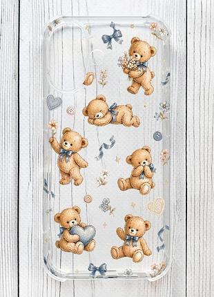 Чохол з потовщеними кутами на iphone 17 плюшеві ведмежата (принт 430)