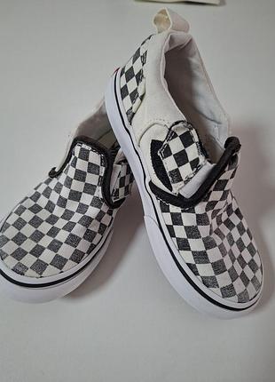Детские черно белые слипоны vans размер 26