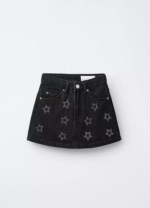 Подростковая джинсовая юбка для девочки zara 164 см черная (26021709f)