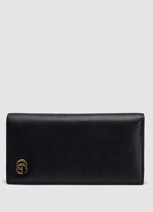 💵 gucci marmont g black leather bifold long wallet purse