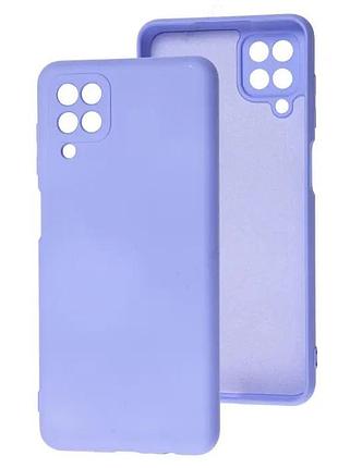 Силіконовий чохол soft touch з мікрофіброю для samsung m12 лавандовий