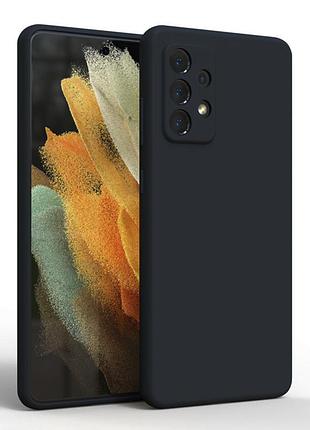 Силиконовый чехол на samsung a52 черный soft touch микрофибра
