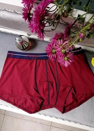 Мужские коттоновые трусики боксеры sloggi men start hipster c3p бордово красные