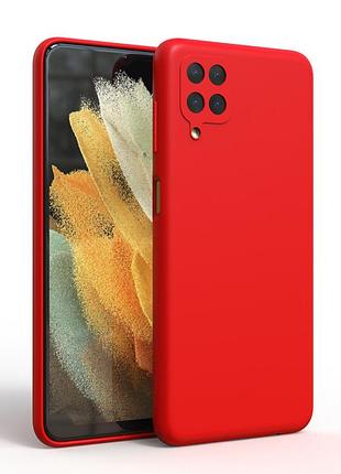 Силіконовий чохол soft touch з мікрофіброю та захистом камери для samsung а12 червоний