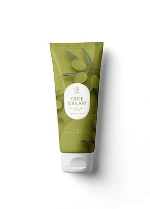 Face cream olive oil line, крем для лица 3 в 1: день, ночь и область вокруг глаз, 80 мл