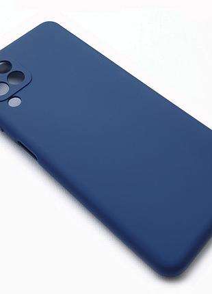 Силиконовый чехол soft touch микрофибра на samsung m32 синий защита камеры