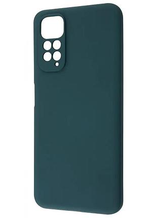Матовый чехол на xiaomi redmi note 11 зеленый микрофибра