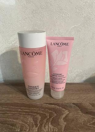 Набор lancome тоник для лица, крем для рук