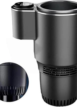Автомобильный подстаканник usams smart cup black с подогревом и охлаждением • термоподстаканник для авто 0–60° с экраном