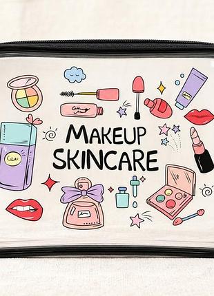 Прозора сумка-косметичка travel 20см make up skincare