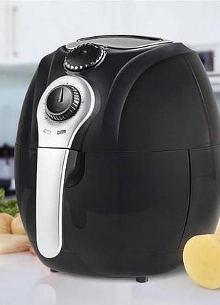 Воздушная фритюрница аэрогриль domotec ms-3220 1300 вт 4.5 л черная