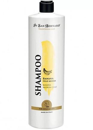 Шампунь iv san bernard banana для средней шерсти, смягчающий