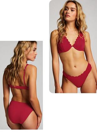 Купальник роздільний, бордовий, 75f (34ddd/f), плавки l, hunkemoller