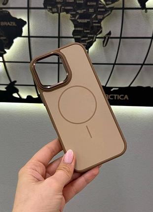 Противоударный чехол-накладка для iphone 16 pro max с magsafe, чехол-накладка с magsafe для iphone 16 pro max (бежевый)
