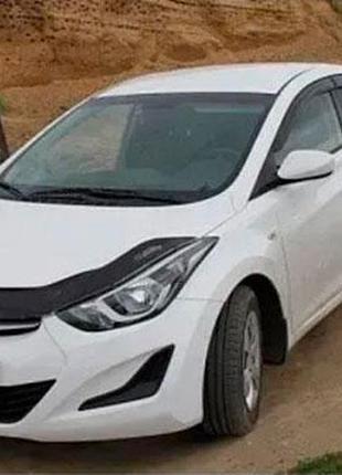 Дефлектор капоту hyundai elantra 2011- (довгий) - мухобійка