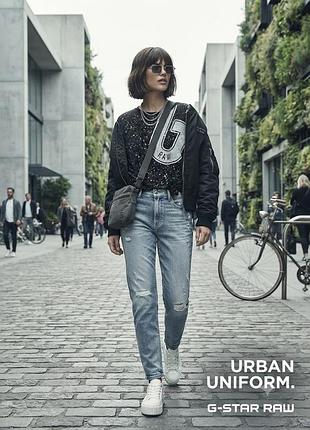 🖤 оригінальна футболка g-star raw (women) з вузлом та ефектом спрею р.46-48-50