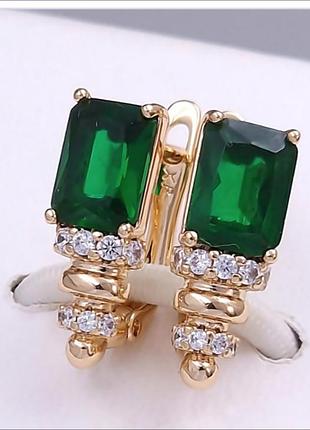 Сережки медзолото xuping jewelry 18k. 1,8 см.