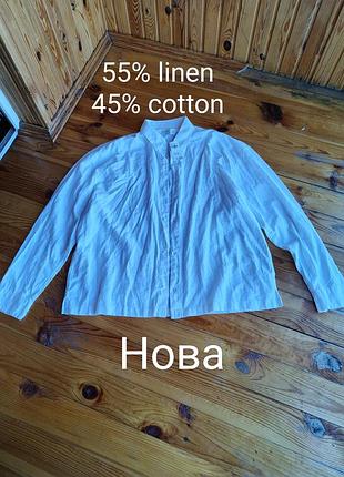 Мужская льняная хлопковая рубашка hollister xxl белая