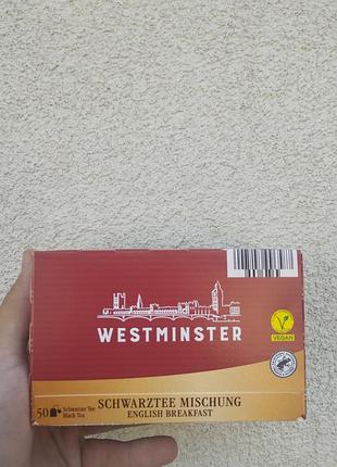 Черный чай westminster tea 50 пакетиков 87,5 г германия – классический черный чай в пакетиках