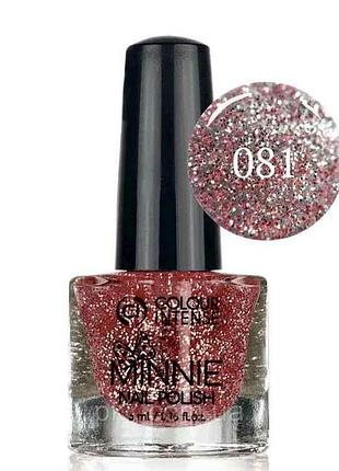 Лак для нігтів 5мл мini 081 глітер червоний тм colour intense