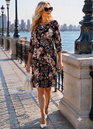 Вискозное трикотажное 👗 платье большого размера батал