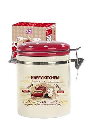 Емкость для сыпучих продуктов 750мл happy kitchen 629-11 тм snt