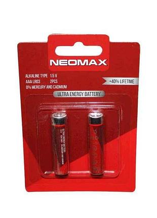 Батарейка щелочная lr03/aaa alkaline 2шт (блистер) тм neomax