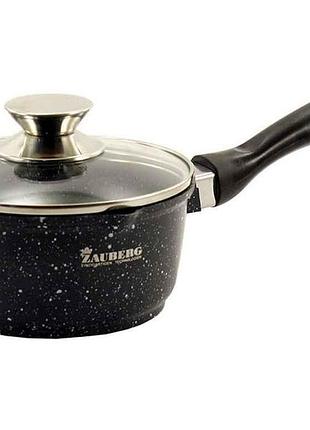 Ковш со стеклянной крышкой 1,9л мармур индукц. 0718-bl тм zauberg