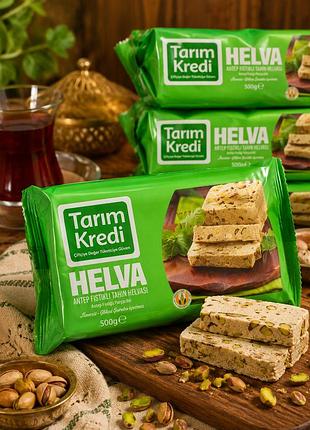 Халва кунжутна з фісташками tarım kredi antep fıstıklı tahin helvası, 500 г