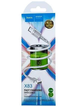 Кабель microusb x83 2.4a 1м тм hoco