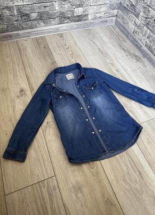 Рубашка denim co. 134 джинсова сорочка