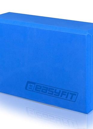 Блок для йоги easyfit ef-1818-bl, синій, eva піна, 23×15×7,6 см, 100 г (1 шт.)