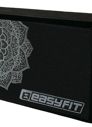 Блок для йоги easyfit ef-1819-bk, чёрный, eva пена, 23×15×7,6 см, 195 г (1 шт.)